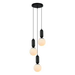 Lustra Aldeva 3xE27 metal/sticla negru Italux