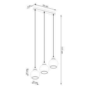Lustra Alino 3xE27 metal negru - Img 4