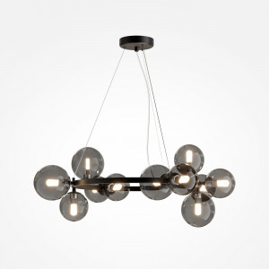 Lustra Dallas 11xG9 metal/sticla negru/fumuriu Maytoni