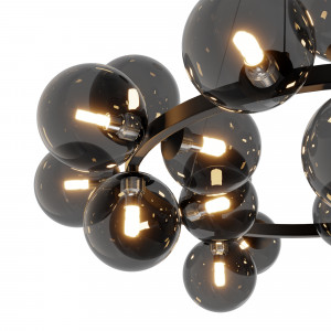 Lustra Dallas 25xG9 metal/sticla negru/fumuriu Maytoni