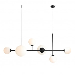 Lustra Dione 4xE14+2xE27 metal/sticla negru Aldex