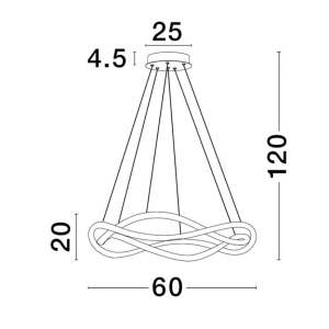 Lustra Jinal LED 34W 3000K 2480lm IP20 negru Ø600mm
