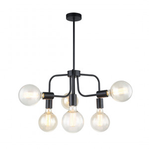 Lustra Kristy 6xE27 metal negru Italux