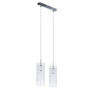 Lustra Max 2xE27 metal/sticla crom Italux