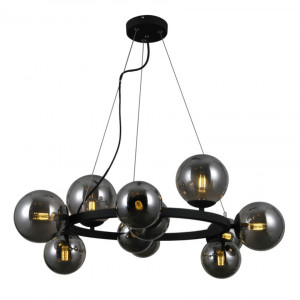 Lustra Montora 11xG9 metal/sticla negru Italux