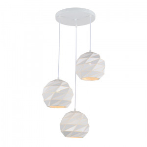 Lustra Palermo 3xE27 metal alb Italux