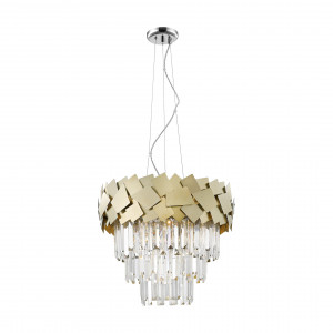 Lustra Quasar 6xE14 metal/cristal auriu Zuma Line