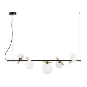 Lustra Reverso 5xG9 metal/sticla negru/auriu Italux