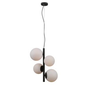 Lustra Riga 1+1xE27+E14 metal/sticla negru Italux