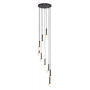 Lustra Riu 9xG9 metal/sticla negru Aldex