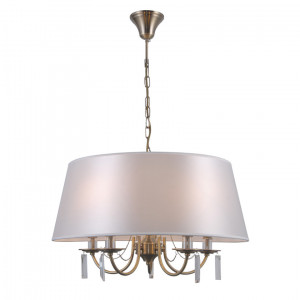 Lustra Solana 5xE14 metal/cristal/textil bronz antichizat Italux
