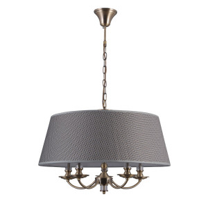 Lustra Zanobi 5xE14 metal/sticla/textil bronz antichizat Italux