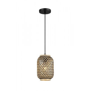 Pendul Adalla 1xE27 metal/ratan negru/multicolor Rabalux