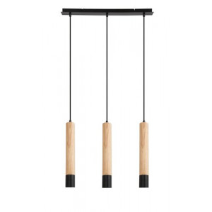 Pendul Braulia 3xGU10 metal/lemn fag/negru Rabalux
