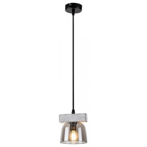 Pendul Cardamom 1xE14 metal/lemn/sticla gri/fumuriu Rabalux