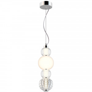 Pendul Collar LED 17W 3000K metal/sticla crom/transparent Maytoni