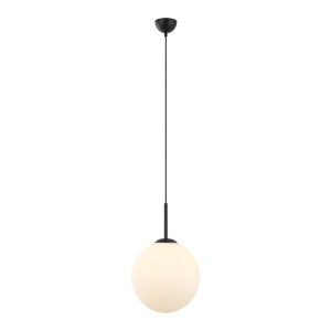 Pendul Deore L 1xE27 metal/sticla negru/alb Italux