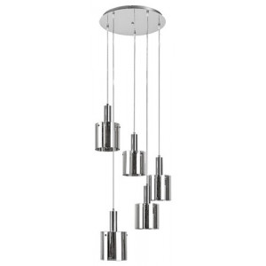Pendul Donati 5xE27 metal/sticla crom/fumuriu Rabalux
