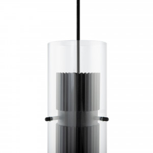 Pendul Dynamics 1xGU10 metal/sticla negru/transparent Maytoni