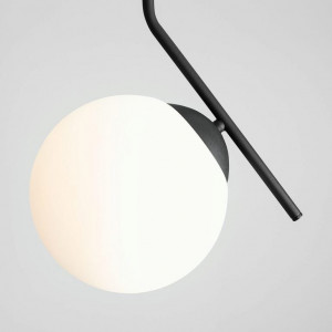 Pendul Luna 1xE27 metal/sticla negru/alb Aldex