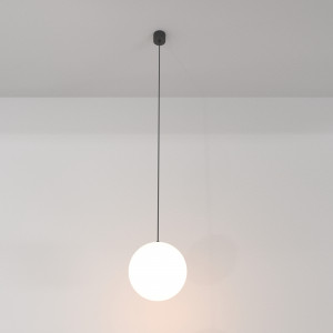 Pendul Luna LED metal negru/alb P039PL-5W4K-20-B