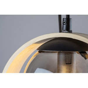 Pendul Peyton 3xE14 metal/lemn/sticla fag/fumuriu Rabalux