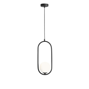 Pendul Riva 1xE14 metal/sticla negru Aldex
