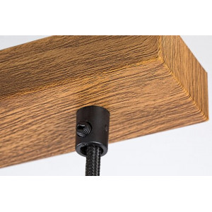 Pendul Tanno 3xE27 metal/sticla stejar/fumuriu Rabalux