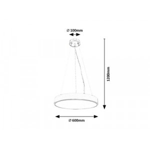 Pendul Tesia LED 60W metal/acril negru/alb Rabalux