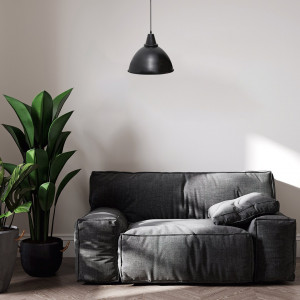 Pendul Wilbour 1xE27 metal negru/alb Rabalux