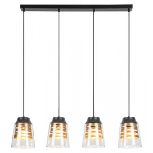 Pendul Zenaida 2xE27 metal/sticla negru/transparent Rabalux