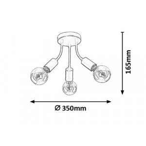 Plafoniera Almus 3xE27 metal negru Rabalux