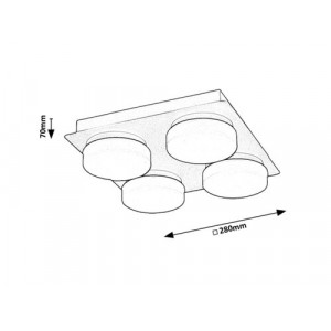 Plafoniera Attichus LED 21W metal/acril negru/alb Rabalux