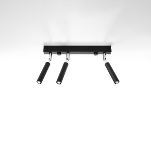 Plafoniera Eyetech 3xG9 metal negru tubular - Img 2