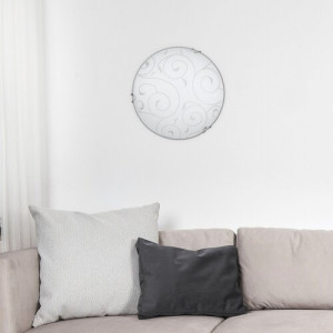 Plafoniera Harmony Lux 1xE27 metal/sticla crom/alb Rabalux