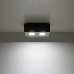 Plafoniera Mono 2xGU10 metal negru/alb rectangular - Img 3