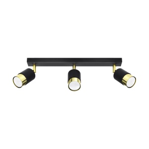 Plafoniera Nero 3xGU10 metal negru/auriu tubular