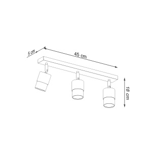 Plafoniera Nero 3xGU10 metal negru/crom tubular - Img 4