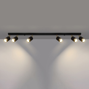 Plafoniera Nero 6xGU10 metal negru/auriu tubular - Img 3