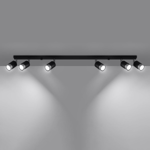 Plafoniera Nero 6xGU10 metal negru/crom tubular - Img 3