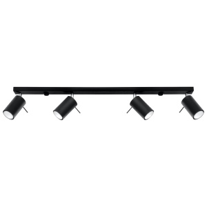 Plafoniera Ring 4xGU10 metal negru rotund