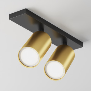 Spot aplicat FOCUS S 2xGU10 metal negru/auriu Maytoni