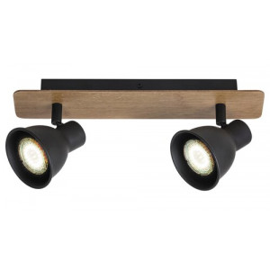 Spot bara Mac 2xGU10 metal fag/negru Rabalux