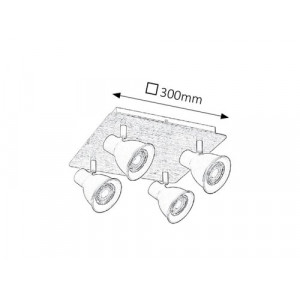 Spot bara Mac 4xGU10 metal fag/negru Rabalux