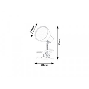 Spot bara Noah LED 5W metal/acril albastru Rabalux