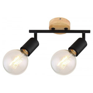 Spot bara Pablo 2xE27 metal/lemn negru Rabalux RBL3977