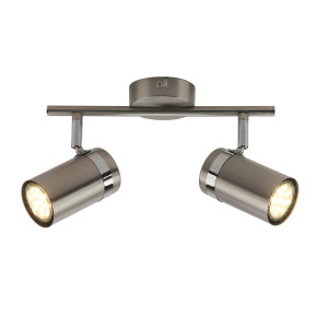 Spot bara Palmoni 2xGU10 metal nichel satinat/crom Italux