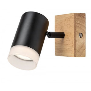 Spot bara Toras 1xGU10 metal/lemn stejar/negru Rabalux