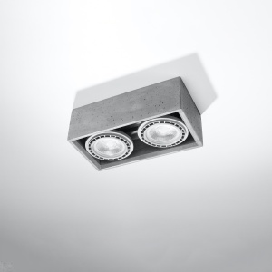 Spot Quatro 2xGU10 ciment gri patrat - Img 2
