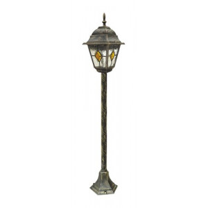 Stalp exterior Monaco 1xE27 metal/sticla auriu antichizat/multicolor Rabalux